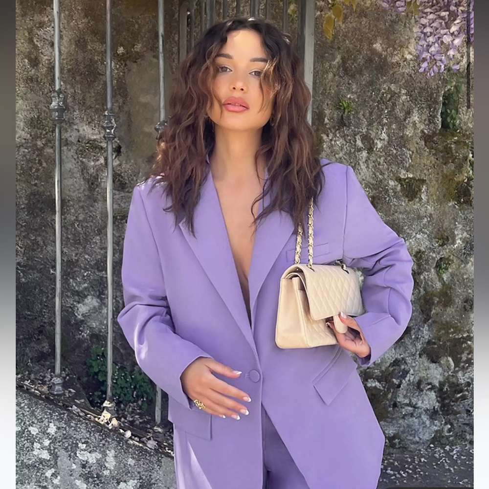 4th & Reckless Cervo Oversized Lilac Blazer